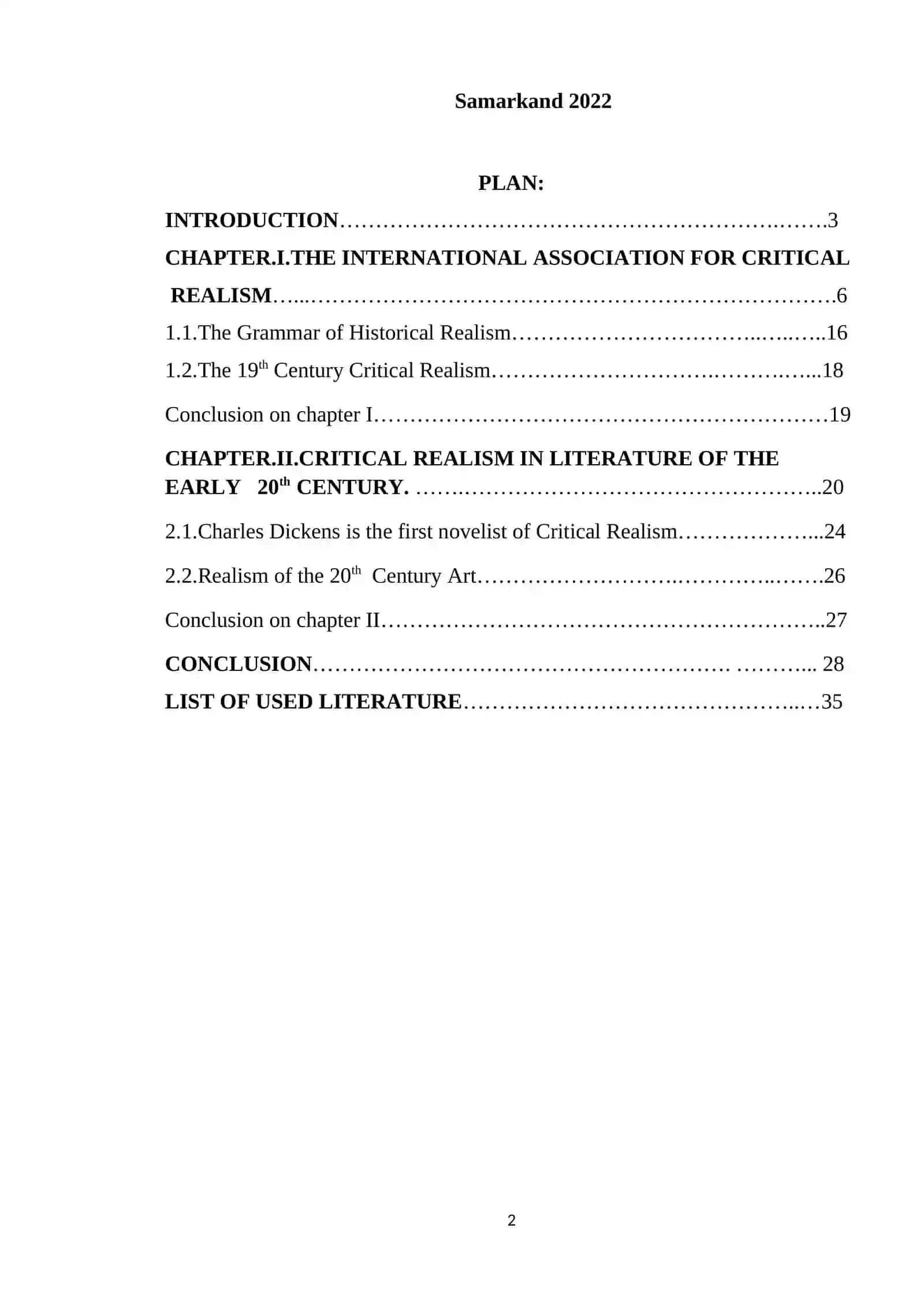 Course Paper on Critical Realism and its Historical Roots in English 2