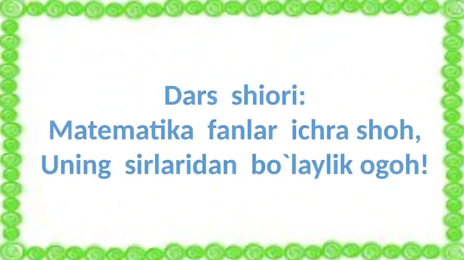 3-sinf Fan:Matematika Uch xonali sonning xona birliklari yig`indisi 2