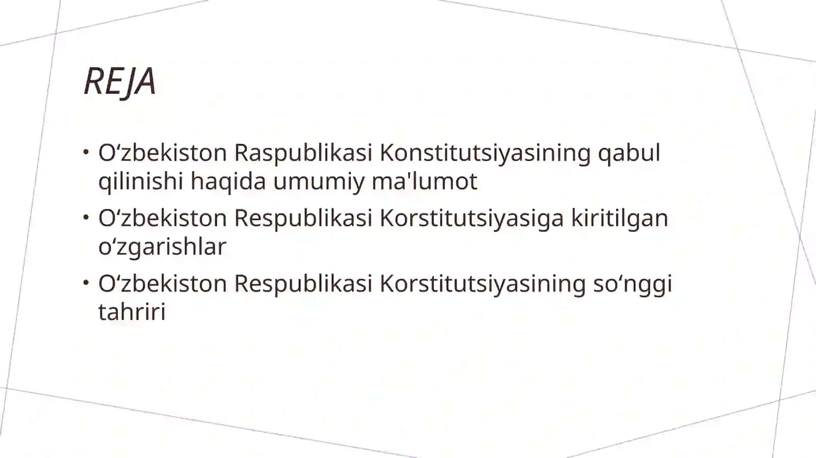 Oʻzbekiston Respublikasi konstitutsiyasining ishlab chiqilishi va qabul qilinishi 2