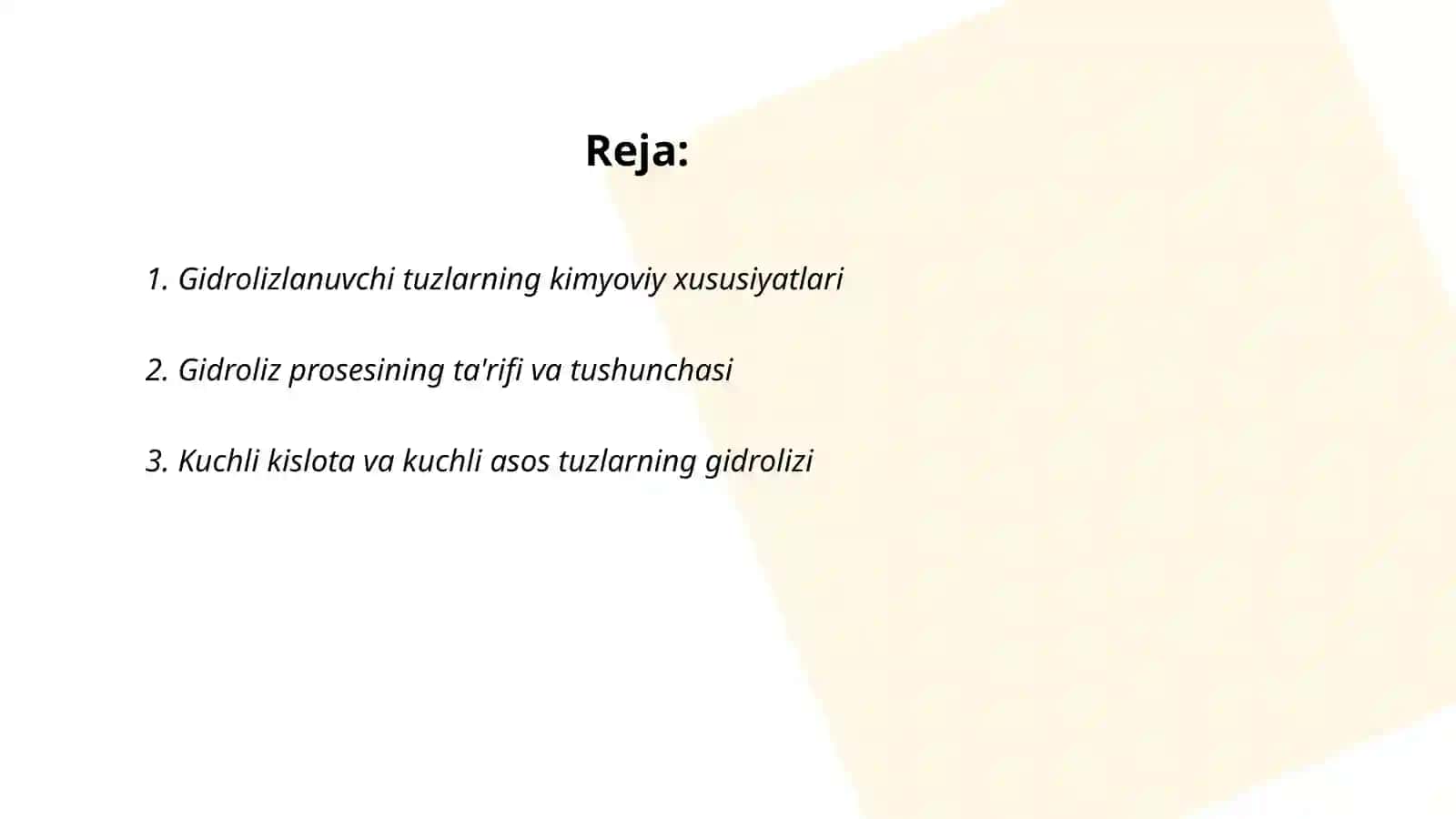 Gidrolizlanuvchi Tuzlar 2