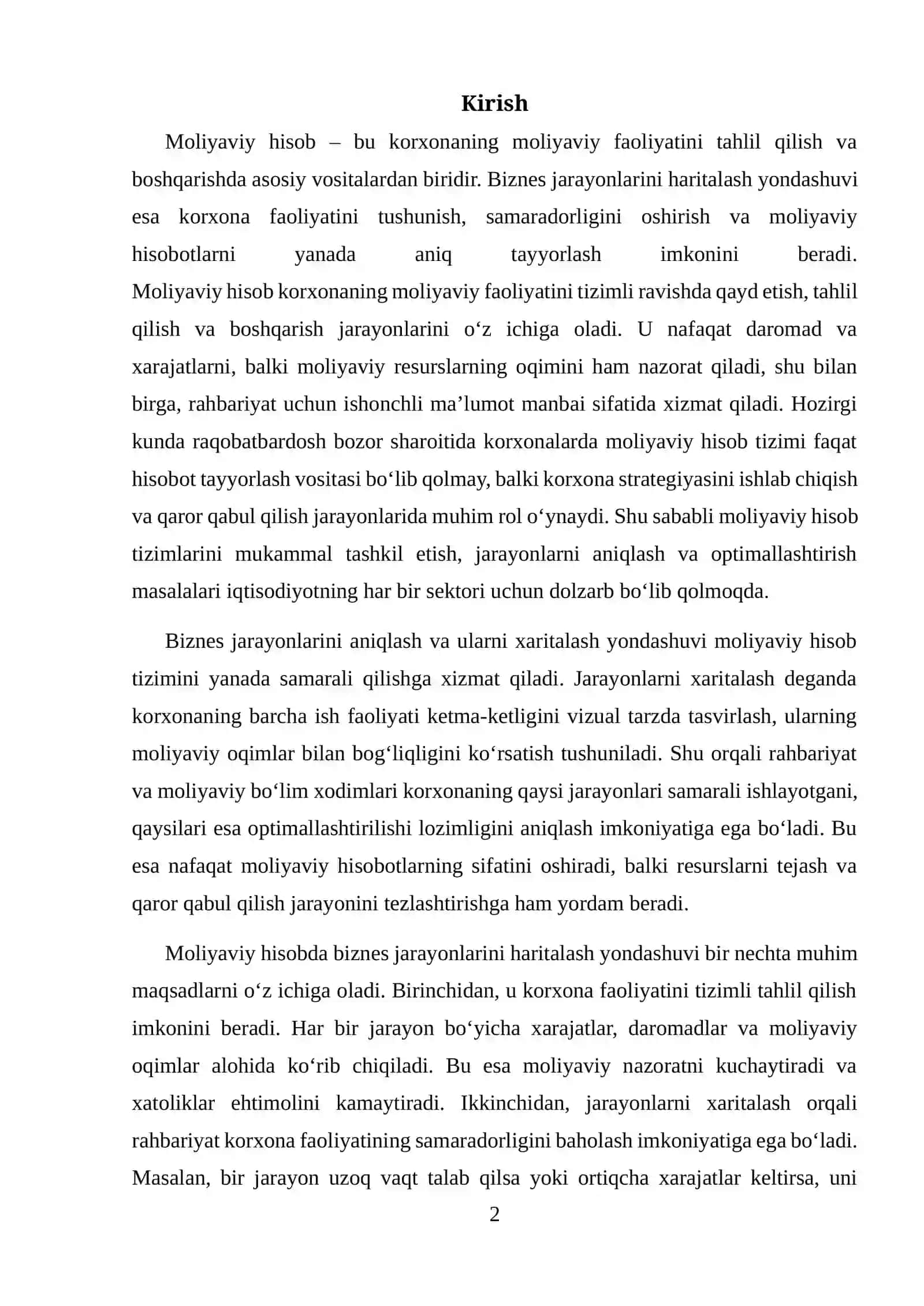 MOLIYAVIY HISOBDA BIZNES JARAYONLARINI HARITALASH YONDASHUVI 2