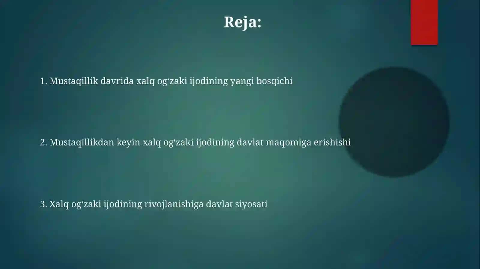 Xalq ogʻzaki ijodining davlat maqomiga erishuvi 2