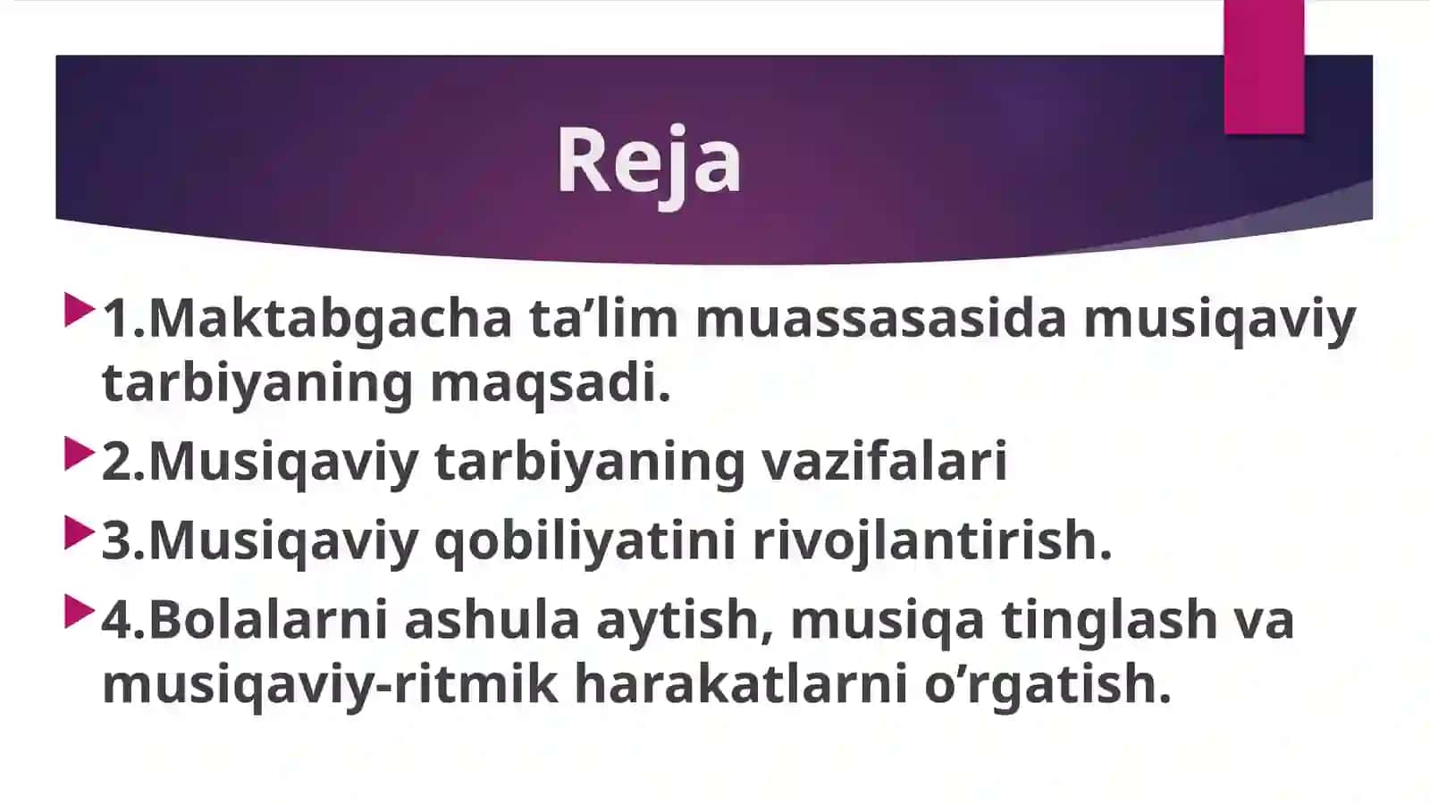 MAKTABGACHA TA’LIM MUASSASASIDA MUSIQAVIY TARBIYANING MAQSAD VA VAZIFALARI 2