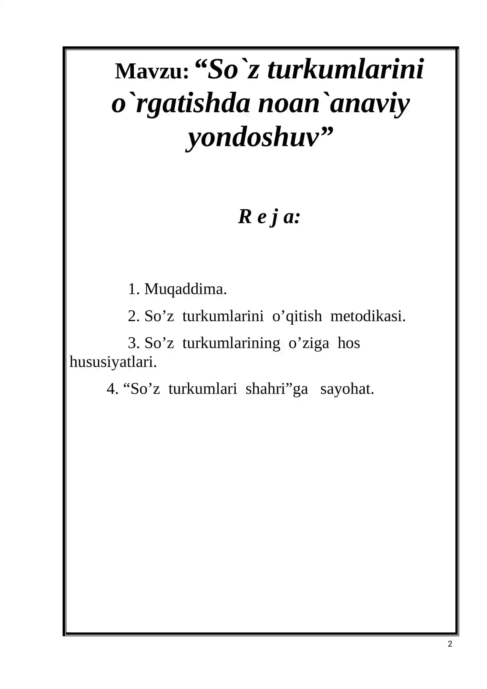 So`z turkumlarini o`rgatishda noan`anaviy yondoshuv 2