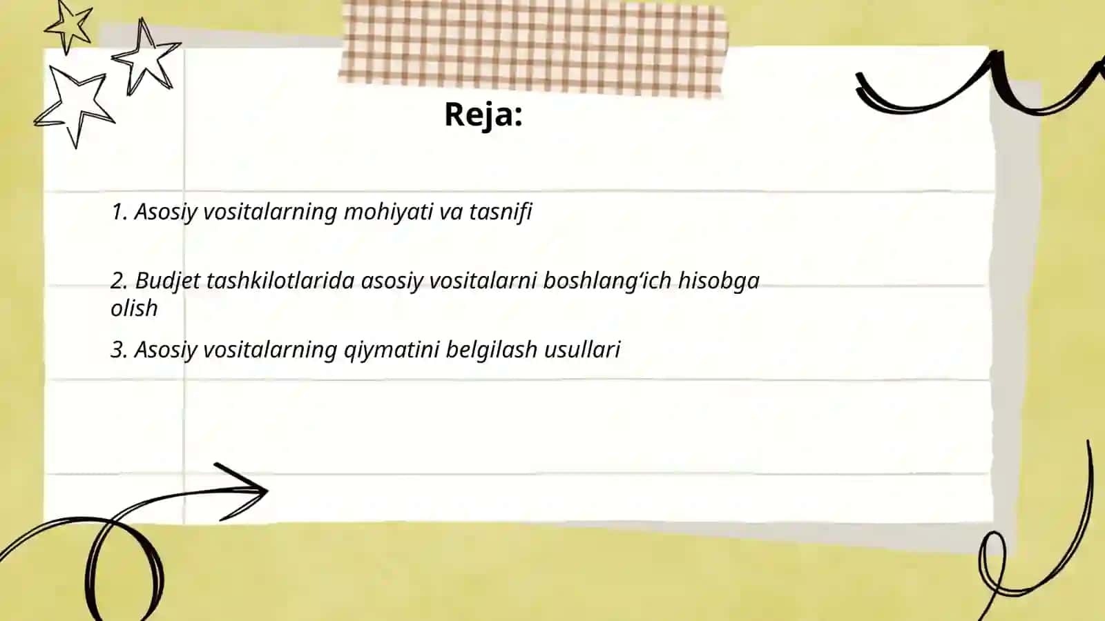 Asosiy vositalar budjet tashkilotlarida hisoblash 2
