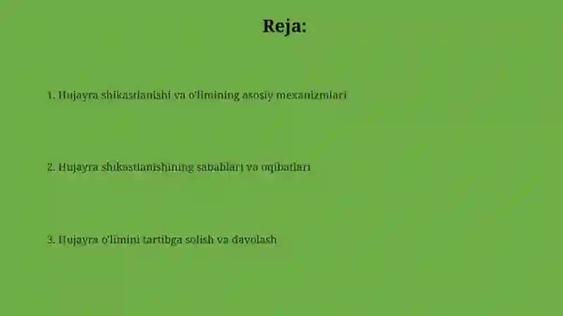 Mitoxondrial shikastlanishi va hujayra o'limining asosiy mexanizmlari 2