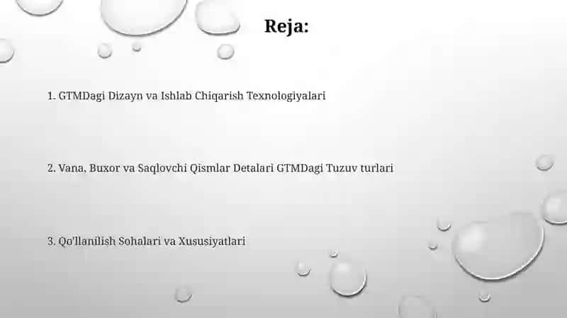 GTMda klapan, purjina va uni mustahkamlash detallari:tuzilishi turlari va qoʻllanilishi 2