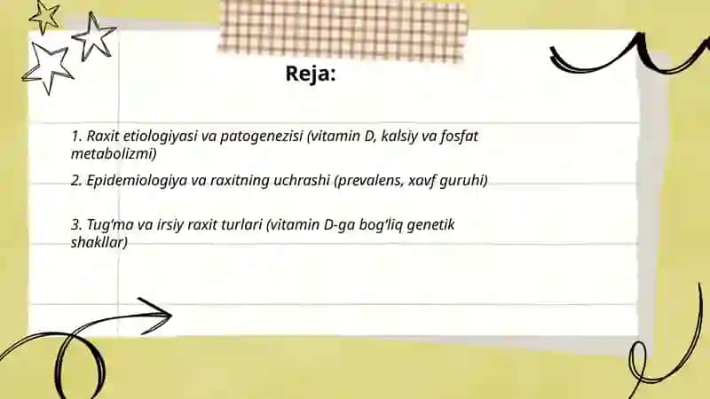 Skeletni raxitik deformatsiyasi. Klinik ko'rinishi va uchrashi. Tashxislash va davolash 2
