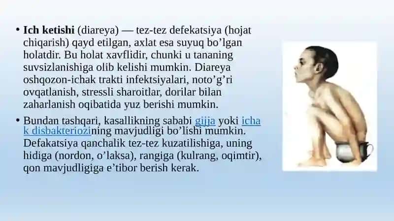 Diareya sindromi bilan kechuvchi kasaliklar differentsial diagnostikasi 2