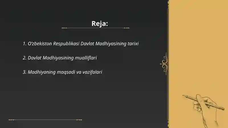 Oʻzbekiston Respublikasi Davlat Madhiyasi 2