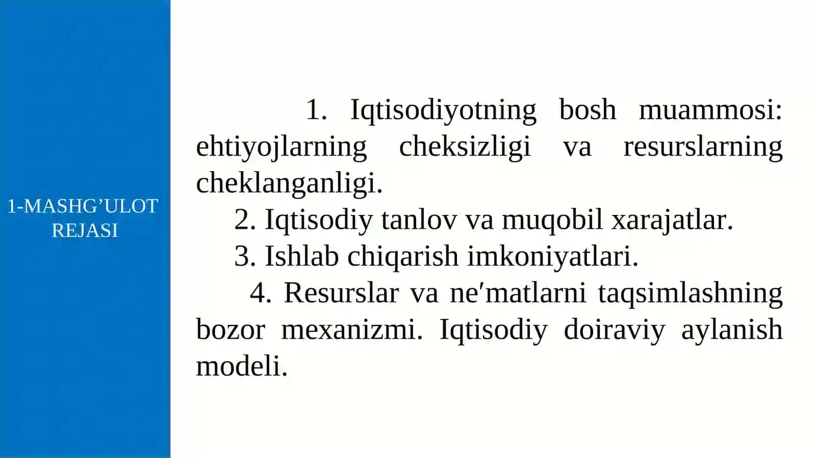 Mikroiqtisodiyot fani:Iqtisоdiy bаzis tushunchаlаr 2