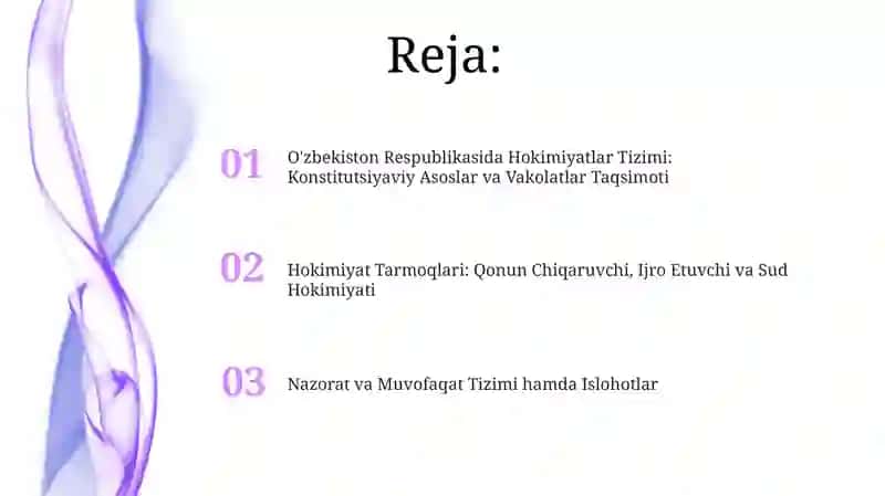Oʻzbekiston Respublikasida Hokimiyatlar Tizimi 2