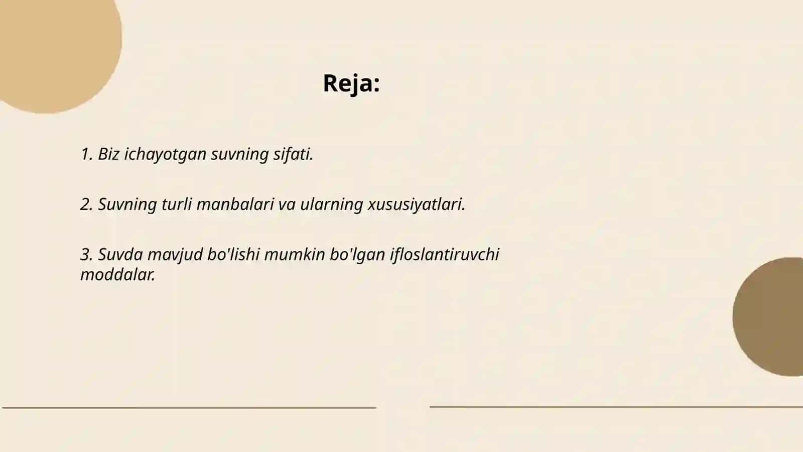 Biz ichayotgan suvning sifati 2