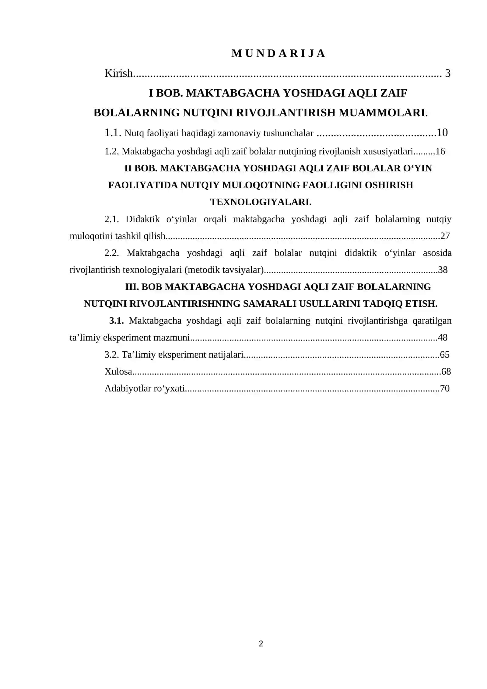 MAKTABGACHA YOSHDAGI AQLI ZAIF BOLALAR NUTQINI RIVOJLANTIRISH TEXNOLOGIYALARI 2