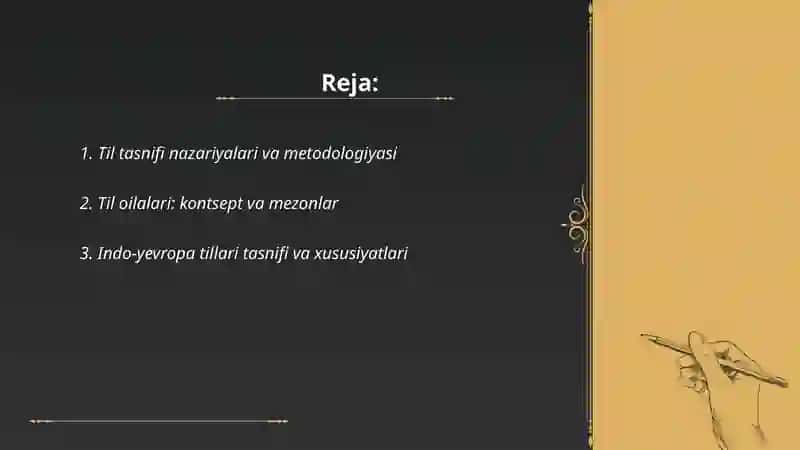 Dunyo tillari tasnifi va tavsifi 2