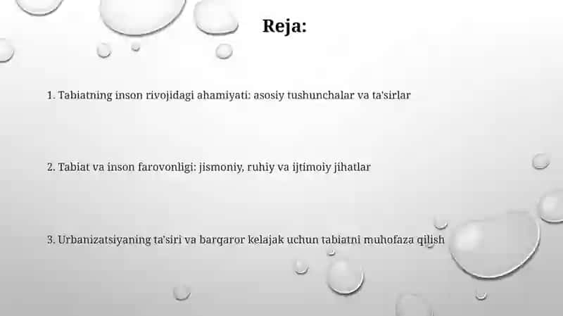 Inson rivojlanishi va tabiat 2