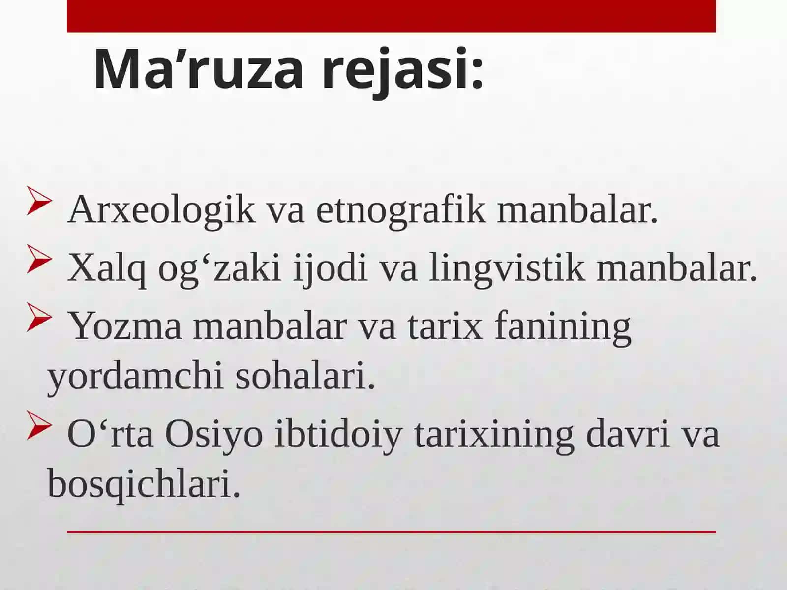 O‘ZBEKISTON TARIXI FANINING PREDMETI, MAQSADI, VAZIFALARI, MANBA VA ASOSLARI 2