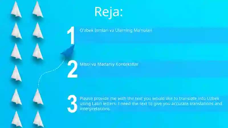 O'zbek Ismlari va Ularning Ma'nolari 2