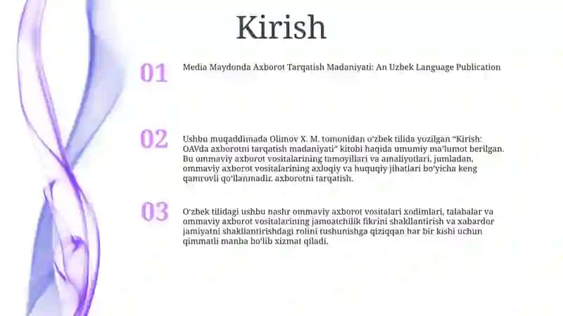 Kirish: OAVda axborotni tarqatish madaniyati 2