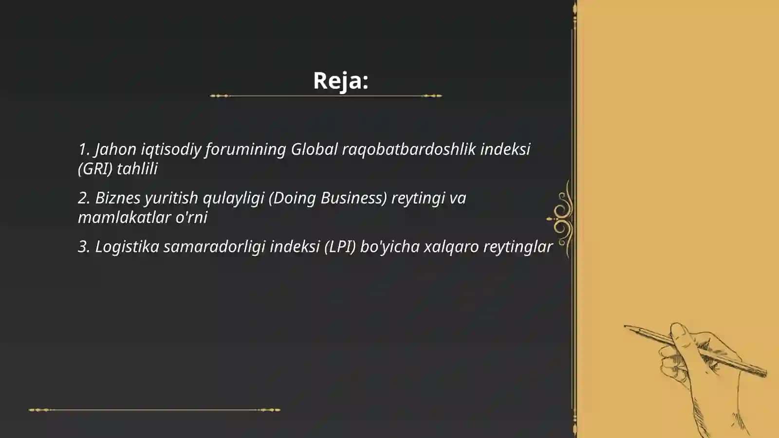 Iqtisodiyot sohasidagi xalqaro reytinglar 2