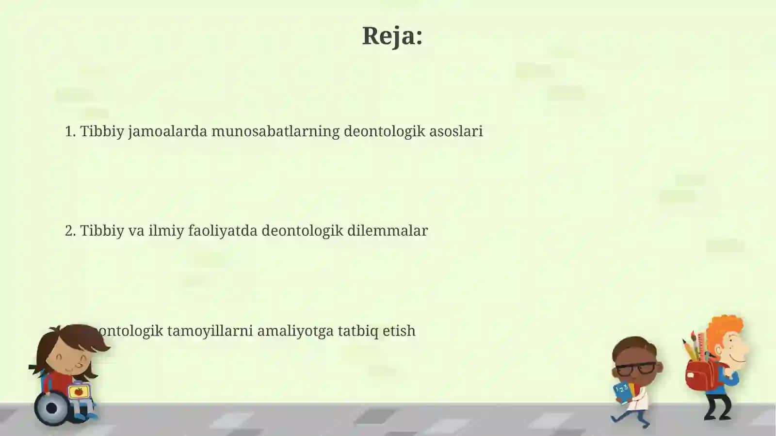 Tibbiy va ilmiy ishlarda davomida tibbiy guruhlardagi munosabatlarning deontologik jihatlari 2