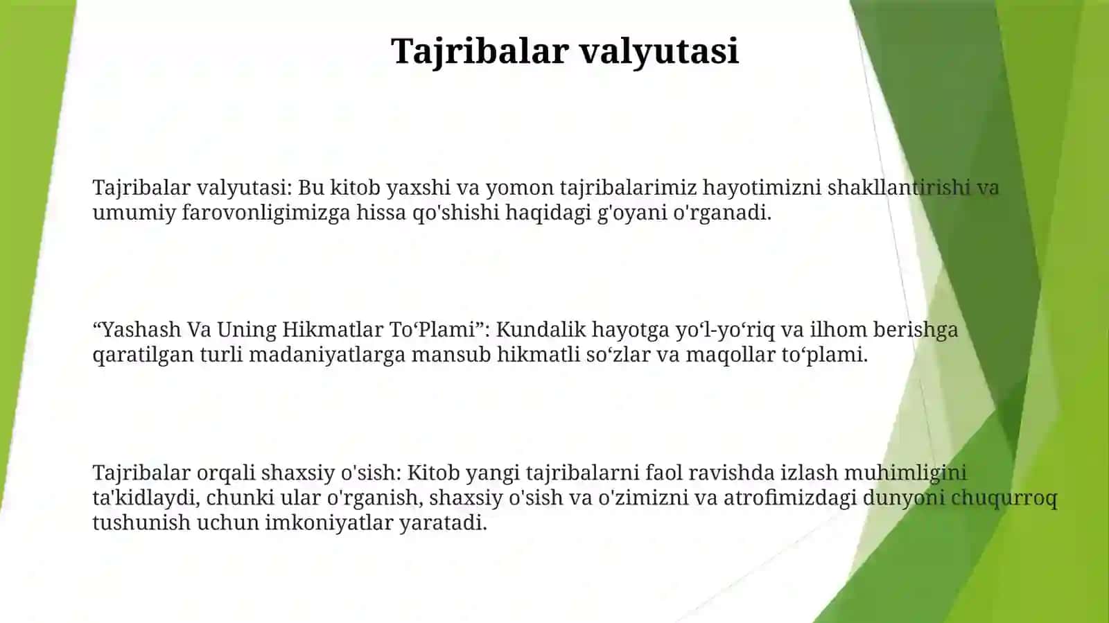 Yashash Va Uning Hikmatlar To'Plami 2