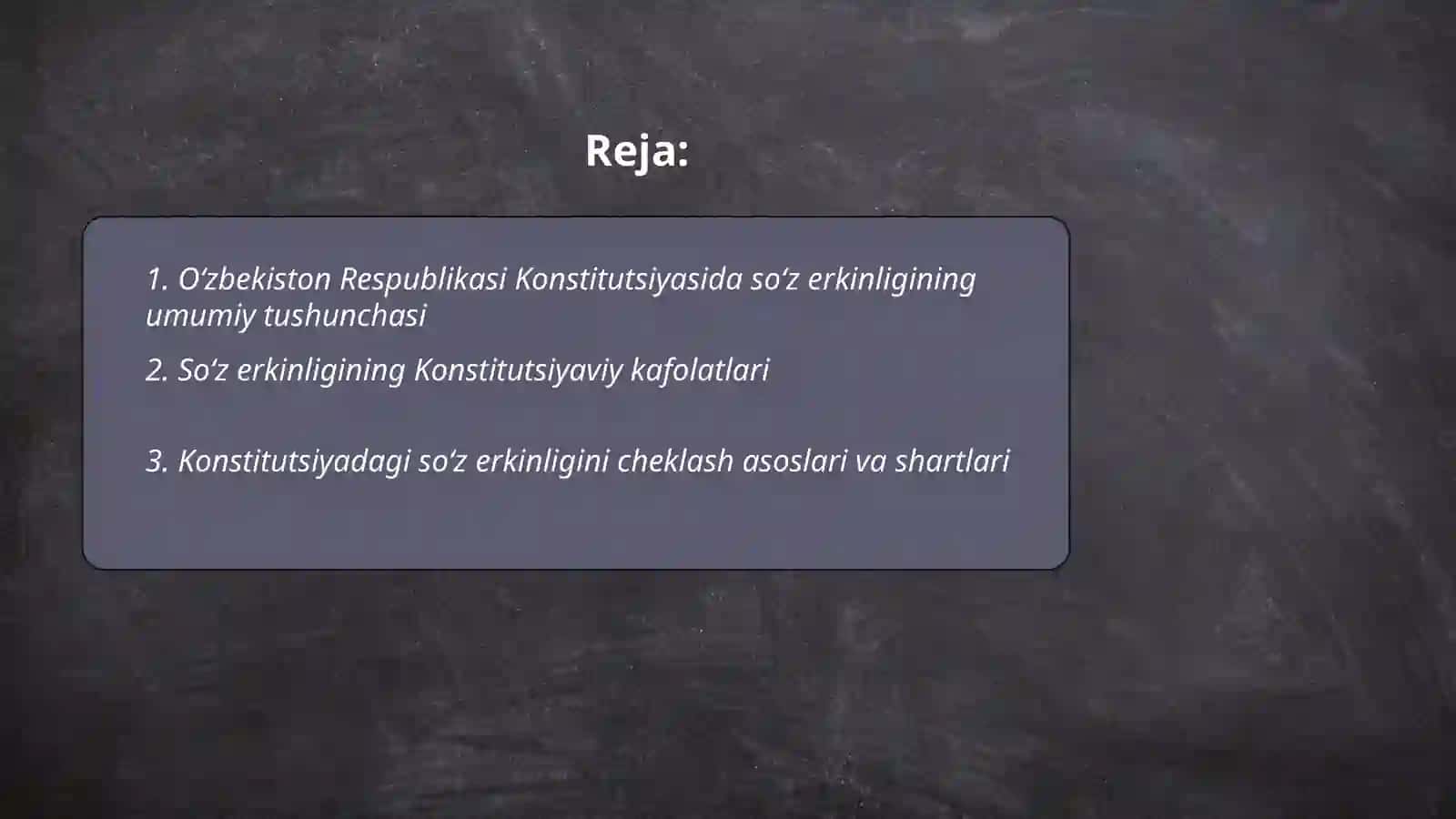 O‘zbekiston Respublikasi Konstitutsiyasidaso’z erkinligi Davronov Sherxon 2