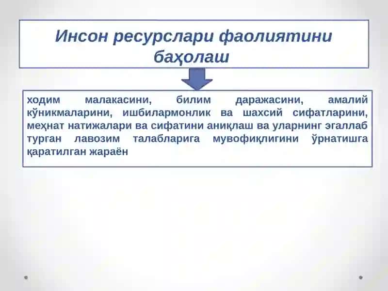 Инсон Ресурслари Фаолиятини Баҳолаш 2