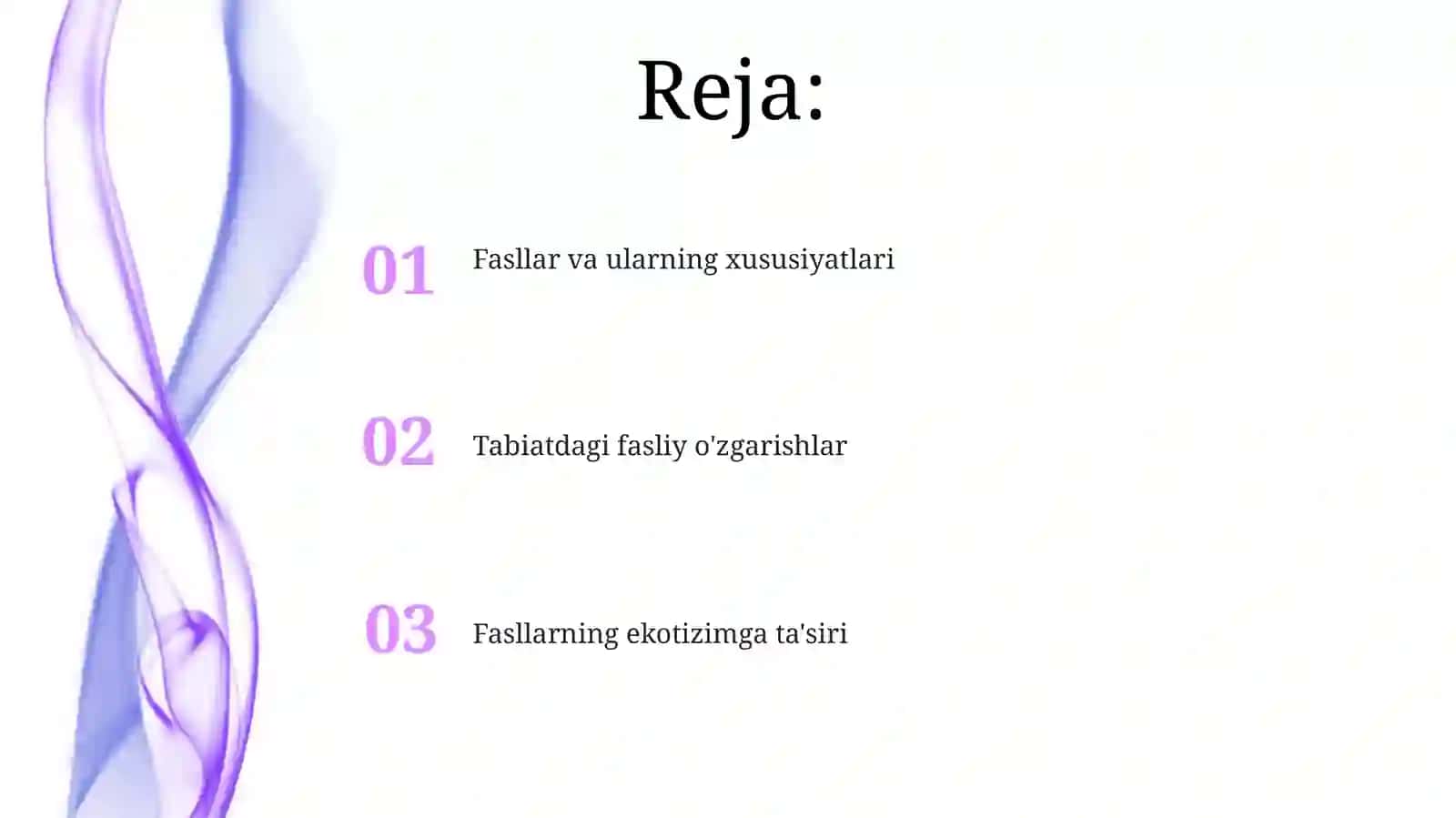 Fasllar va tabiatdagi o'zgarishlar 2