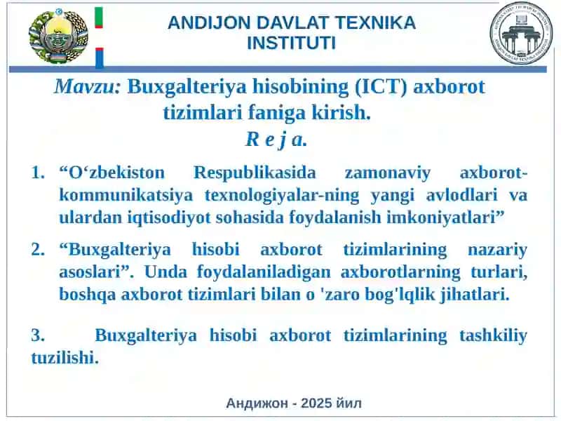 Buxgalteriya hisobi axborot tizimlari 2