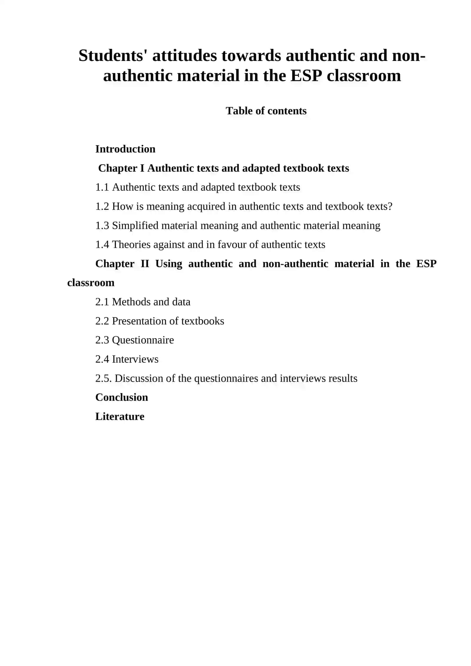 Students' attitudes towards authentic and non-authentic material in the ESP classroom 2