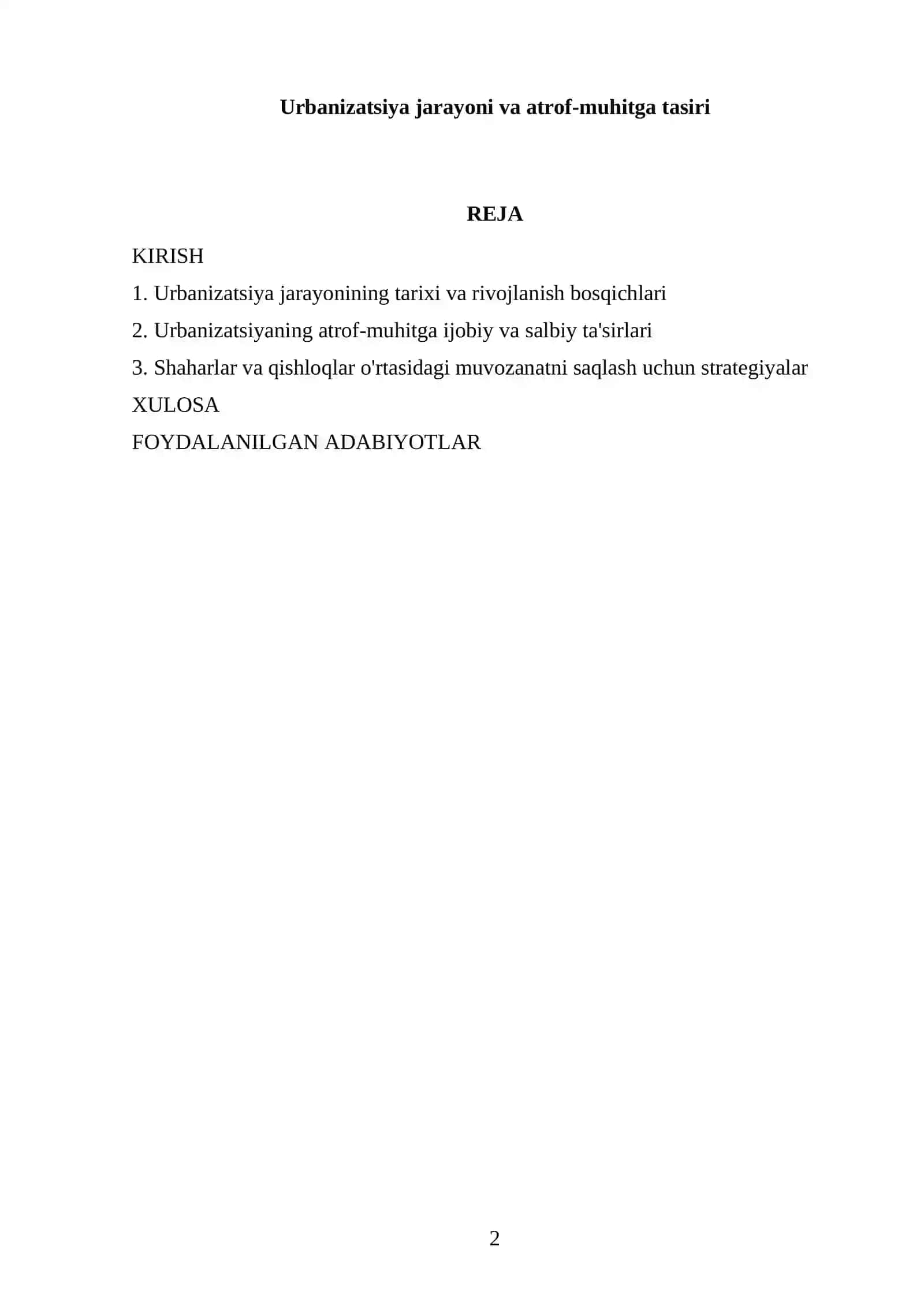Urbanizatsiya jarayoni va atrof-muhitga tasiri 2