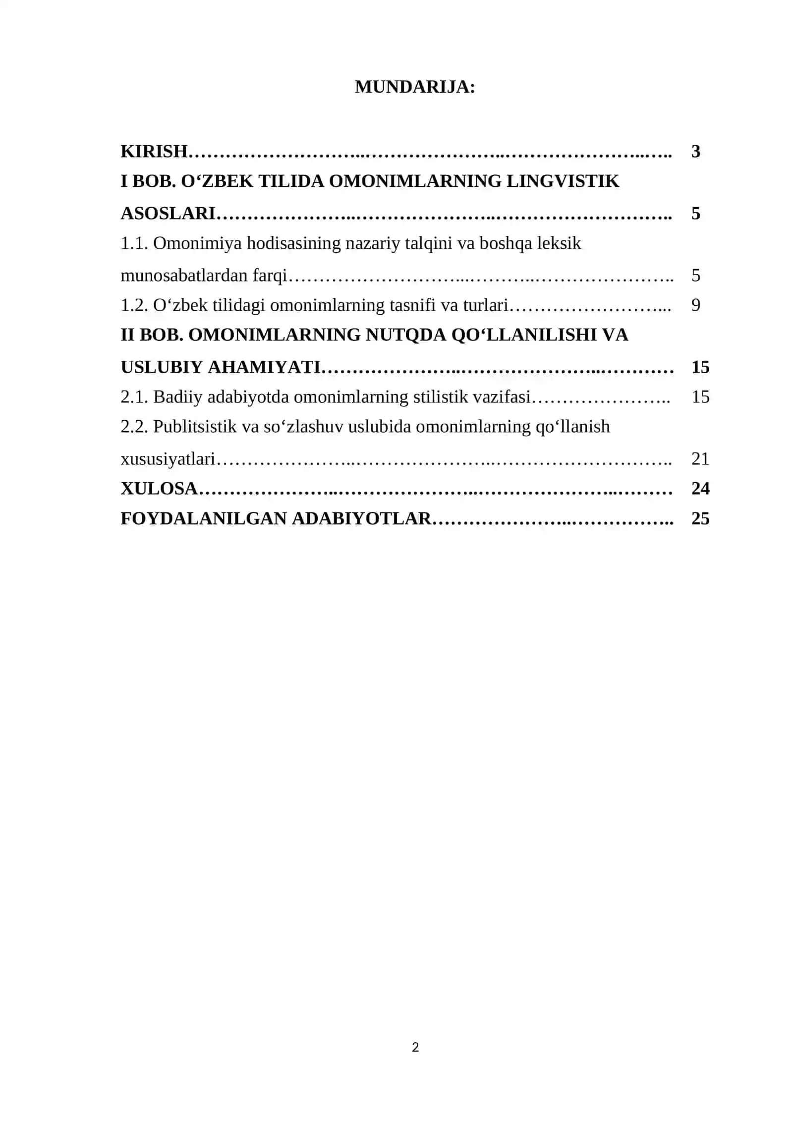 O‘zbek tilidagi omonimlarning turlari va ularning uslubiy ahamiyati 2