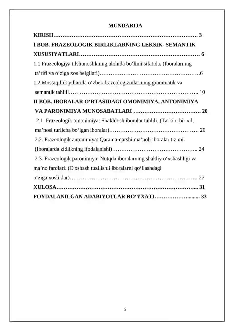 “FRAZEOLOGIK OMONIMIYA. ANTONIMIYA VA PARONIMIYA” 2