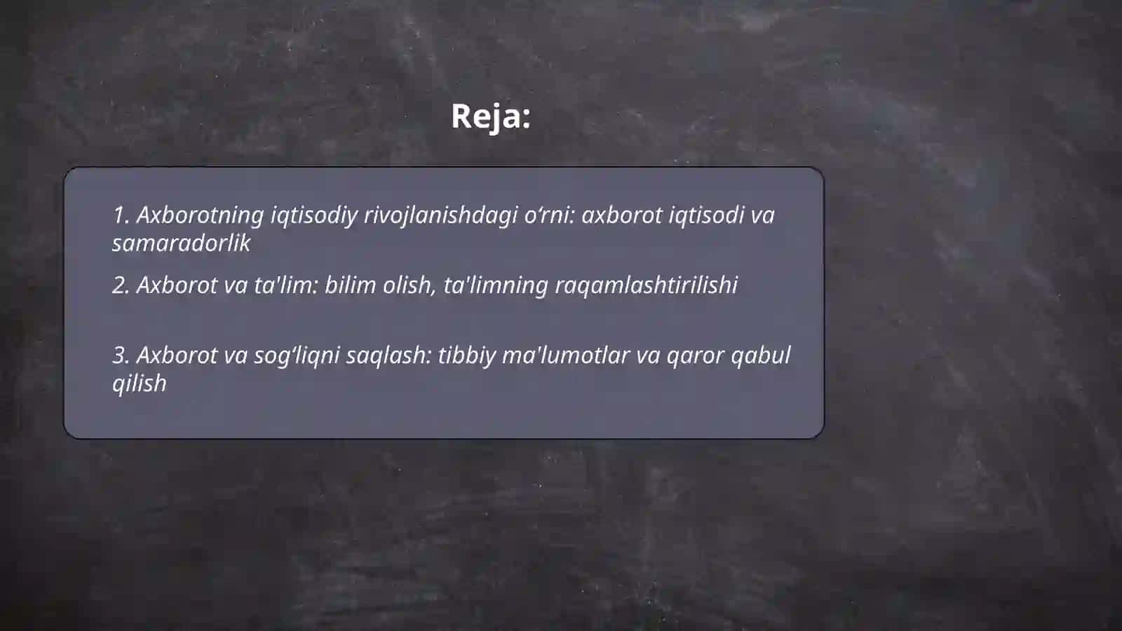 Axborotning iqtisodiy rivojlanishdagi o‘rni: axborot iqtisodi va samaradorlik 2