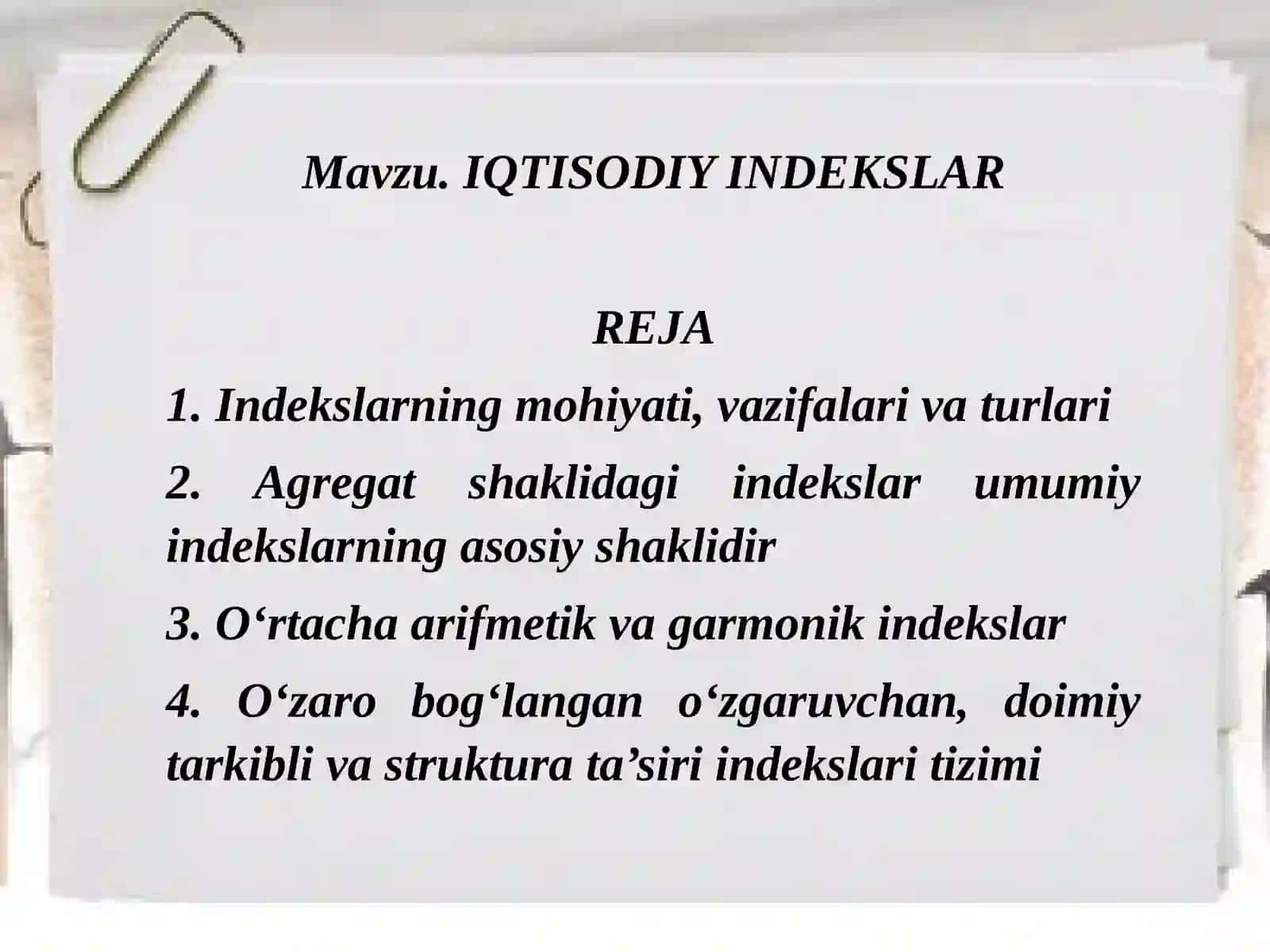 IQTISODIY INDEKSLAR 2
