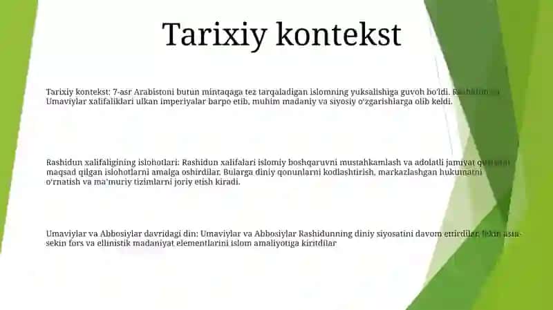 Roshid Xalfalar Hukmronligi Davridagi Islohotlarning Mohiyati 2
