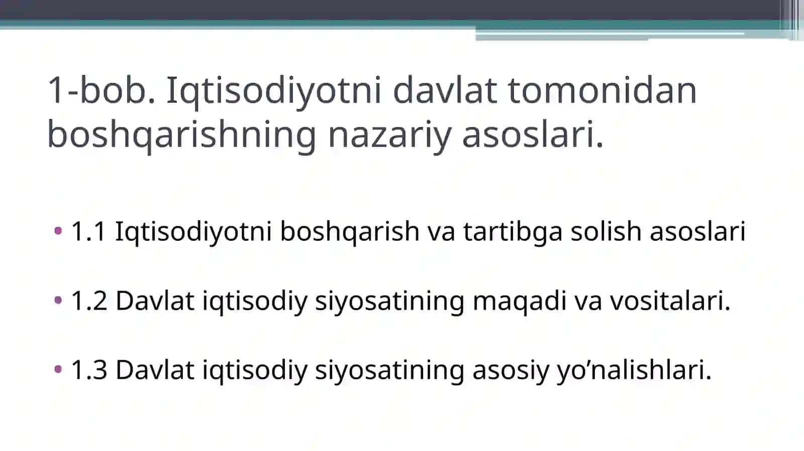 Iqtisodiyotni davlat tomonidan tartibga solishning mohiyati, shakllari va usullari 2