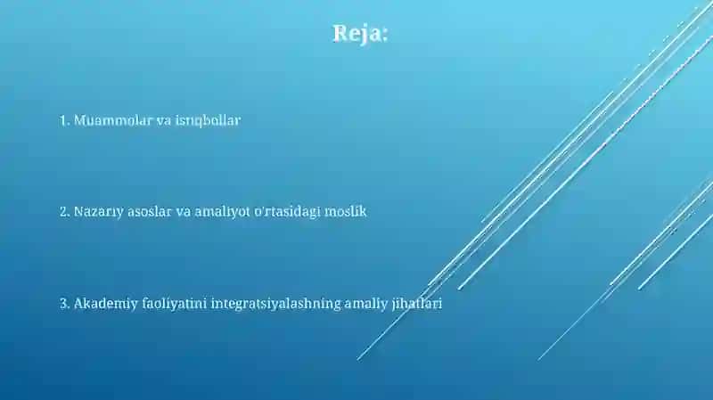 Akademik faoliyat integratsiyasi: nazariya va amaliyot uyg'unligi 2