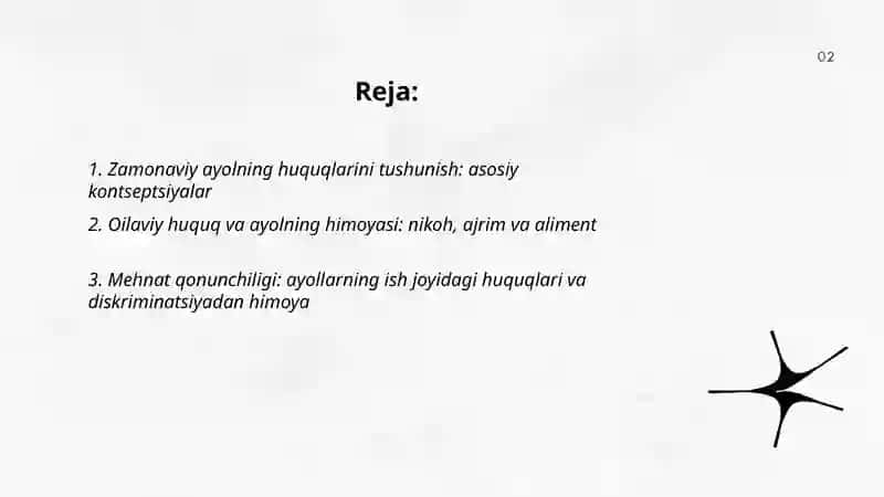 Zamonaviy ayol huquqlari 2