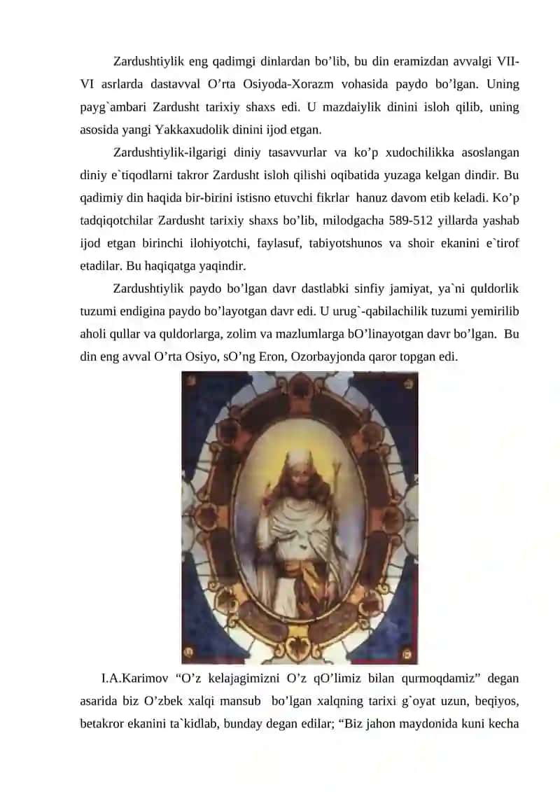 Zardushtiylikda tabiatda ulug’lanishi 2