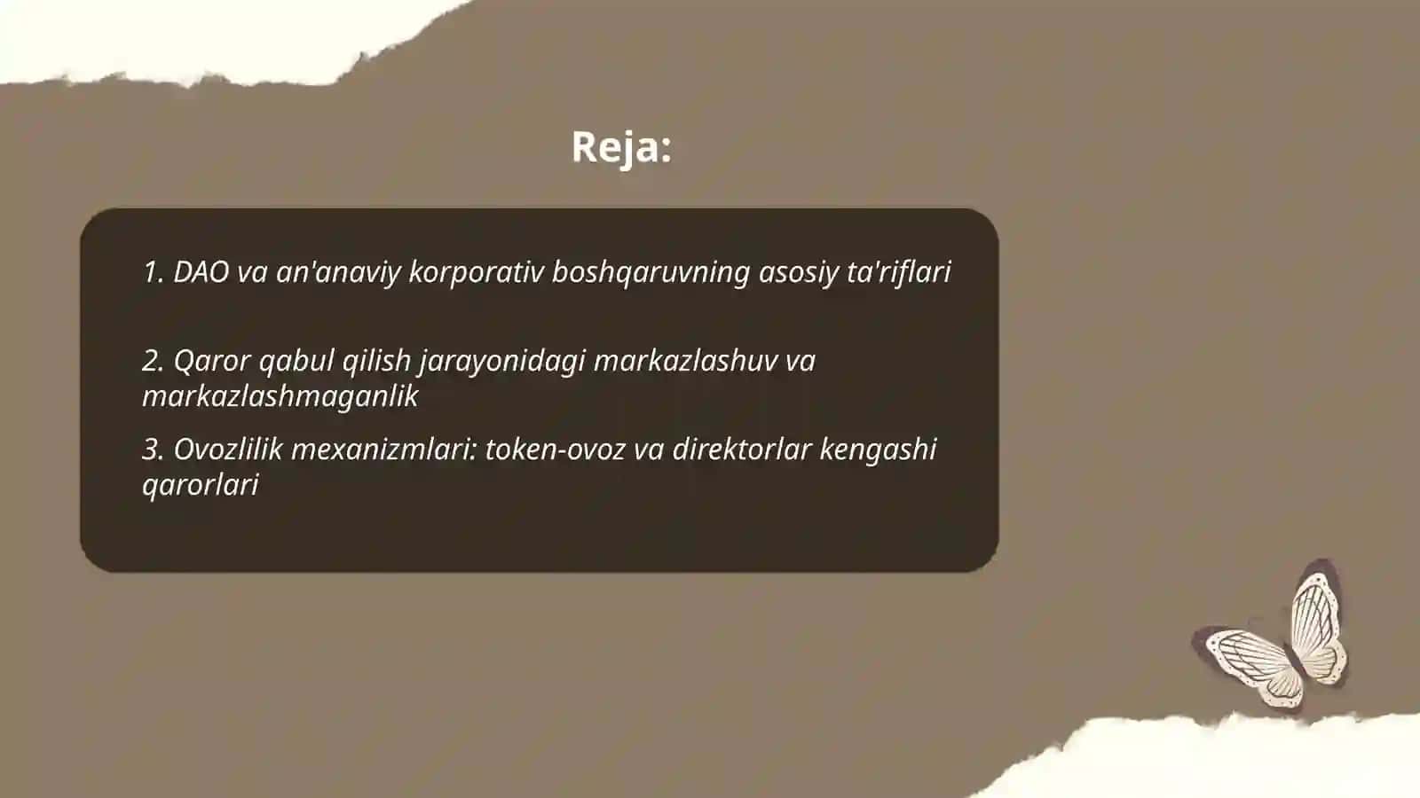 DAO boshqaruv modeli an'anaviy korparativ boshqaruvdan nimasi bilan farq qiladi 2