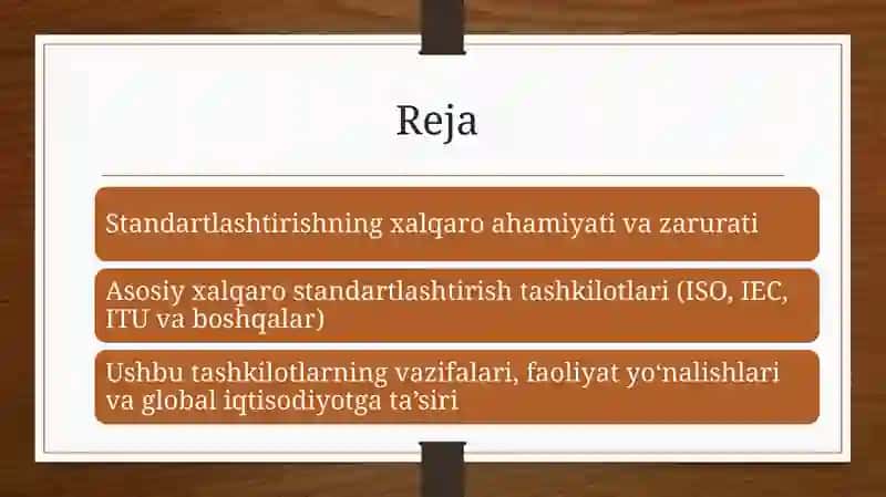 Standartlashtirish bo'yicha xalqaro tashkilotlar 2