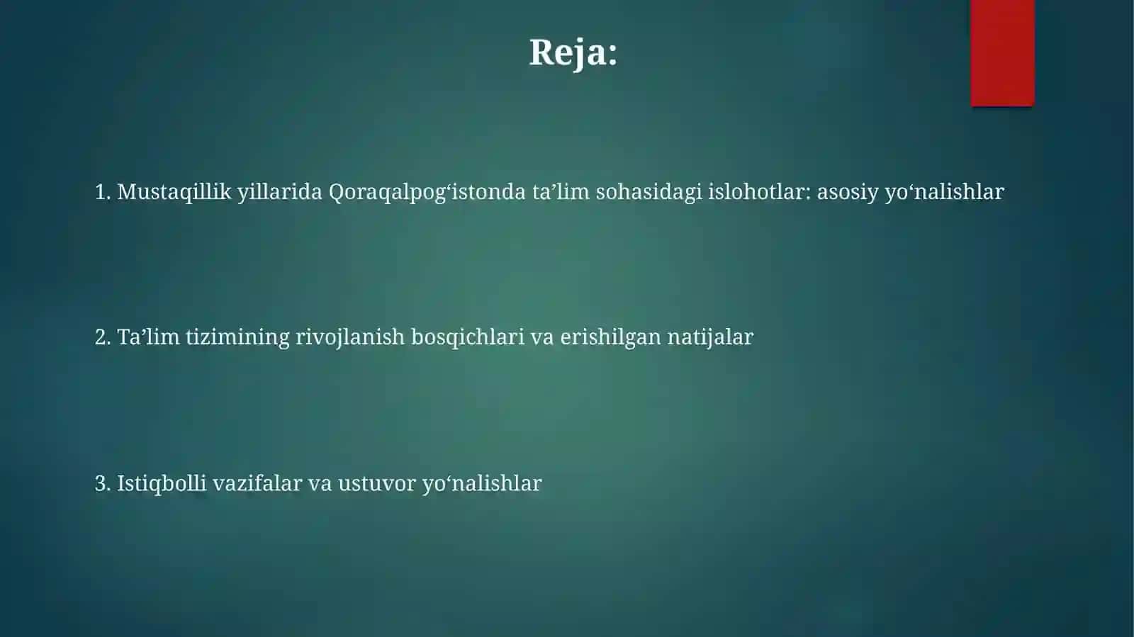 Mustaqillik yillarida Qoraqalpog’istonda ta’lim sohasidagi islohotlar 2