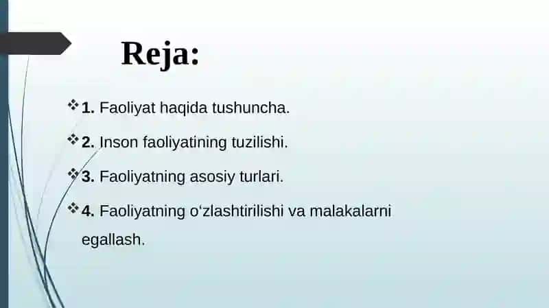 Faoliyat va uning tuzilshi 2