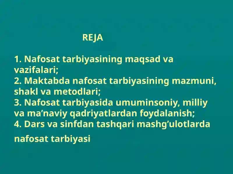 "Nafosat tarbiyasi" 2