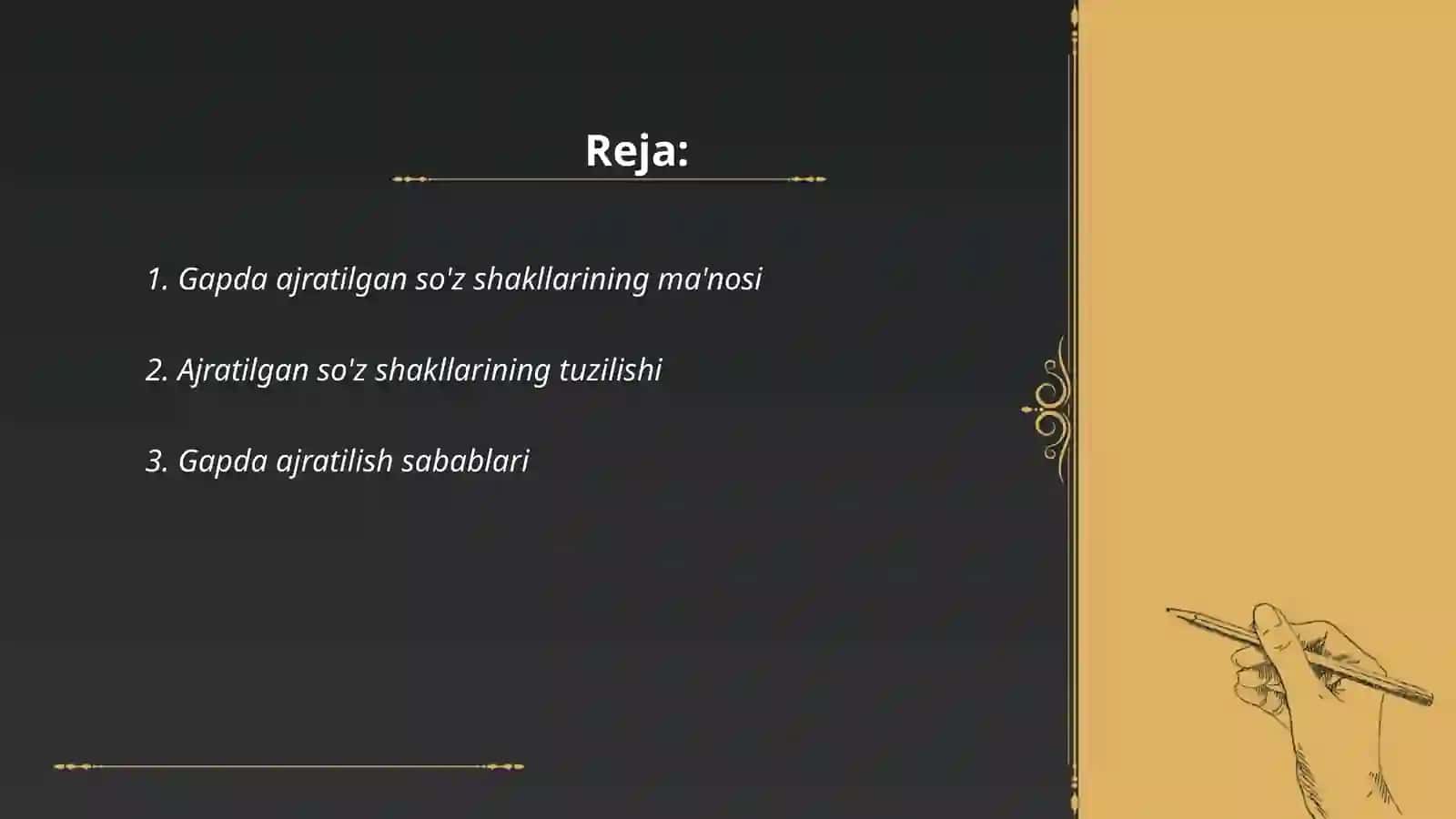Gapda ajratilgan sòzshakllar 2