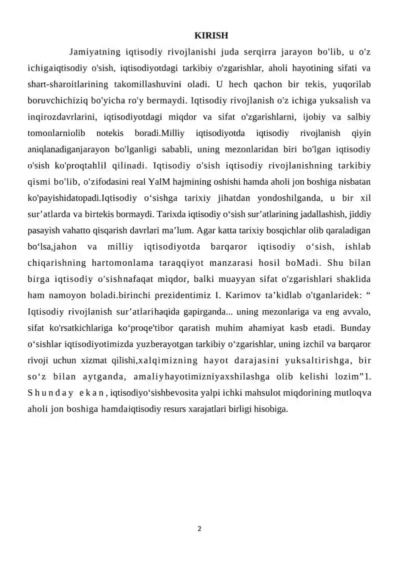 IQTISODIYOTDAGI TARKIBIY O`ZGARISHLAR VA UNING IQTISODIY MUVOZANATGA TA`SIRI 2