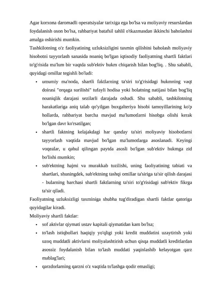 MAXSUS MASALANI TEKSHIRISH NATIJALARI BOʻYICHA AUDITAR XISOBOTI 2