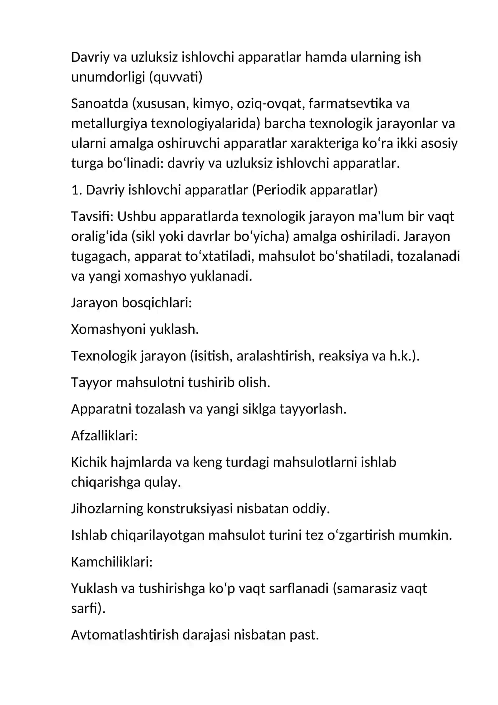 davriy va uzliksiz apparatlar va ularning quvvati 2